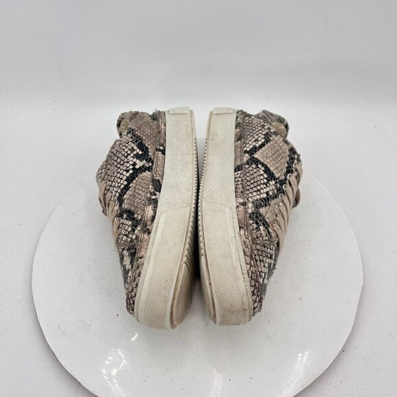 All Saints Trish Women Size EU 38 US 8 Beige Leather Snakeskin Print Shoe - Picture 9 of 14